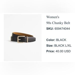 Abercrombie & Fitch Black Belt with Gold Buckle